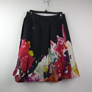 CHETTA B Silk/Wool Blend Pleated Fully Lined Skirt
